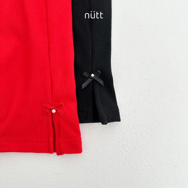 直紋蝴蝶結設計喇叭褲 