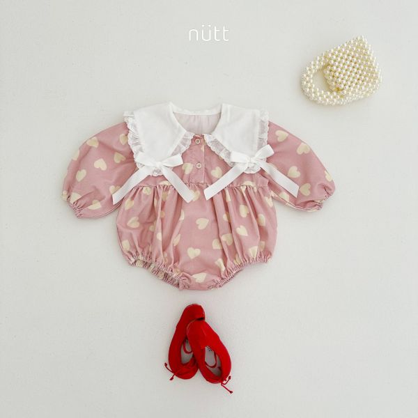 蝴蝶結大翻領愛心連身衣 姊妹裝 