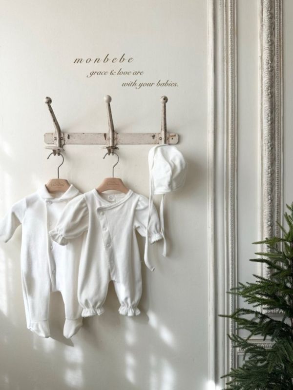 純色簡約寶寶踩腳連身服(帽另售) 