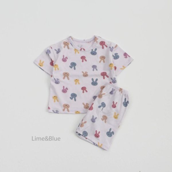 韓國LIME&BLUE小兔兔滿版居家服 親子系列 親子裝,居家服,睡衣,LIME&BLUE