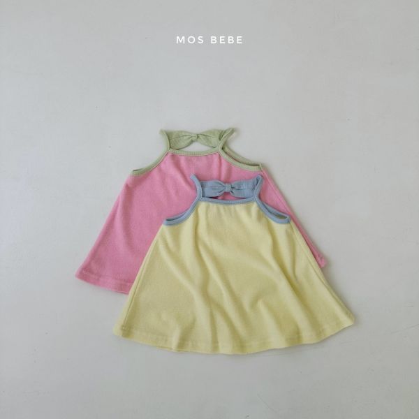 馬卡龍撞色吊帶洋裝 姊妹裝 