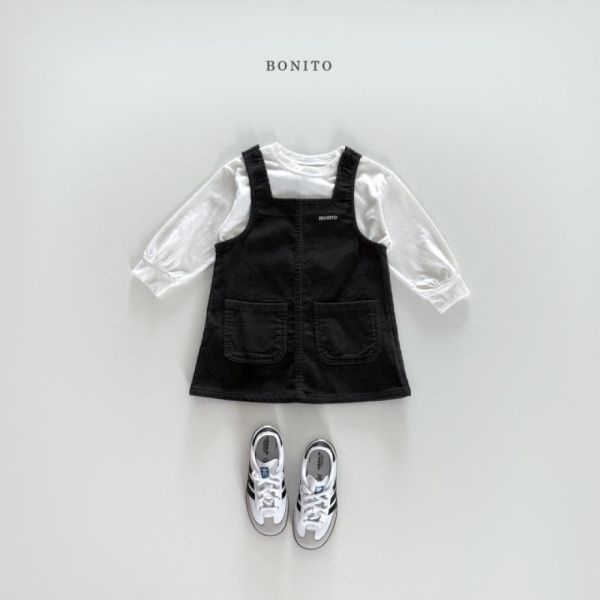 燈芯絨口袋背心裙 姊妹裝 