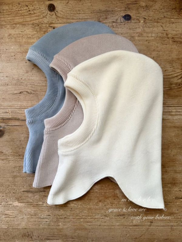 寶寶坑條連帽脖圍 