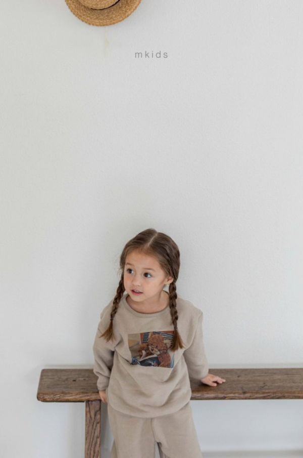 泰迪熊印花休閒長袖上衣 