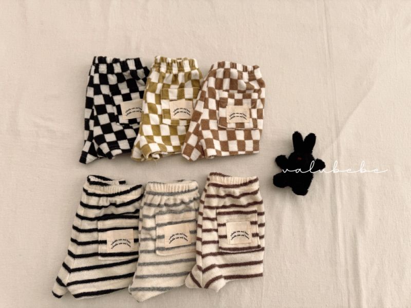 毛巾料棋盤格短褲 