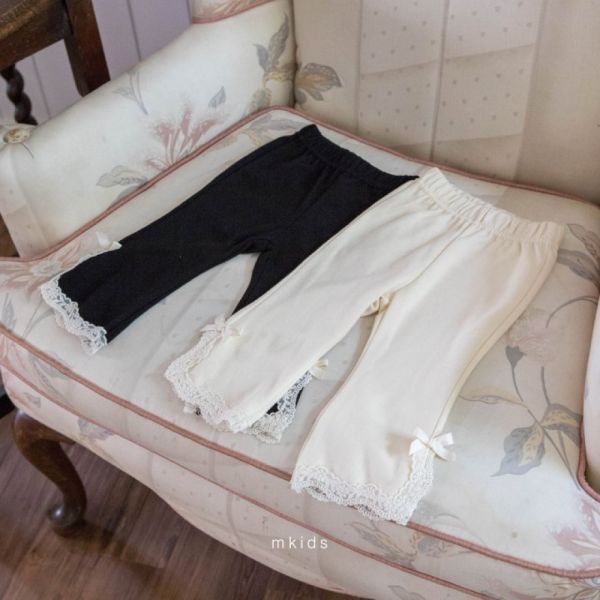 奶油花邊氣質喇叭褲 姊妹裝 