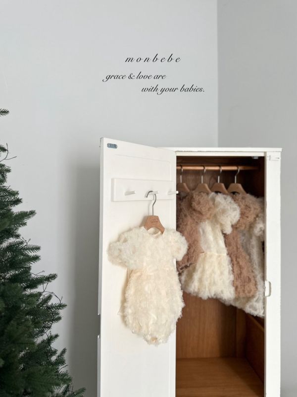 Blanchacha 珊瑚高質感蝴蝶結寶寶連身服 