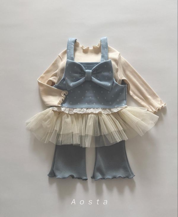 氣質木耳卷彈性長袖蓬蓬裙擺 