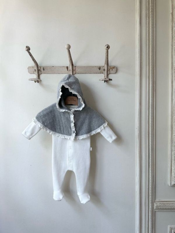 針織蕾絲花邊連披風 monbebe korea,monbebe,童裝代購