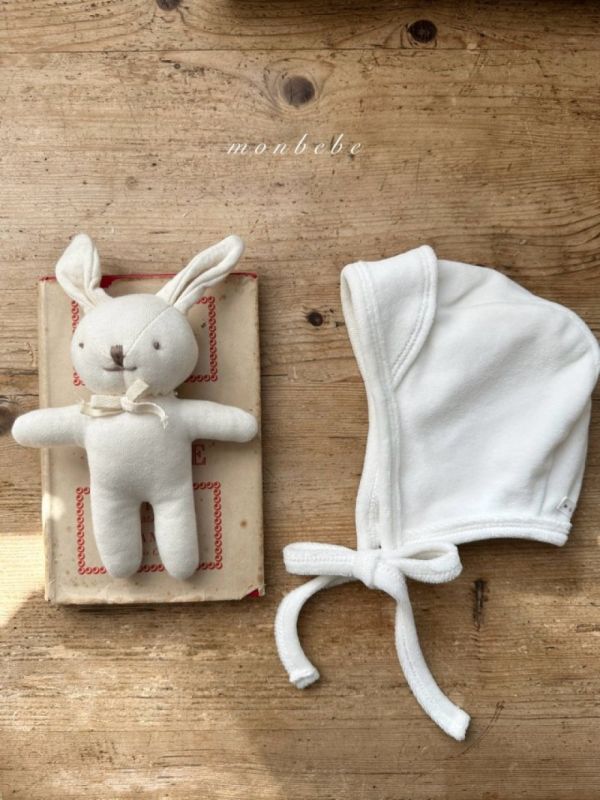 寶寶綁帶棉絨軟帽 