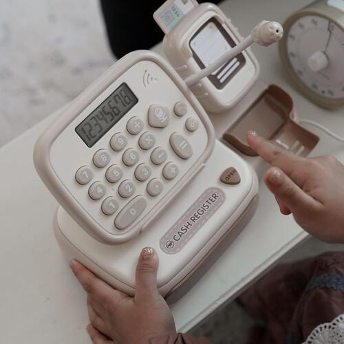 現貨 韓國小小收銀員 質感奶茶家家酒 兒童收銀台 韓國玩具,奶茶系,韓國家家酒玩具,奶茶收銀機