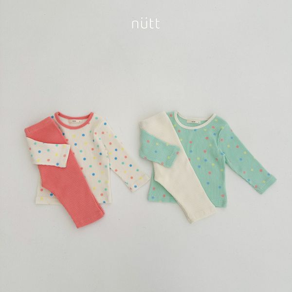 點點羅紋家居服 長袖上衣+長褲 