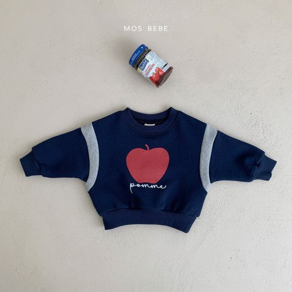 蘋果配色長袖T mosbebe korea,韓國童裝,質感代購,寶寶衣服