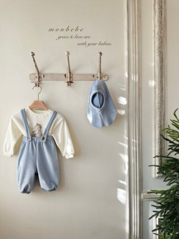 寶寶坑條連帽脖圍 