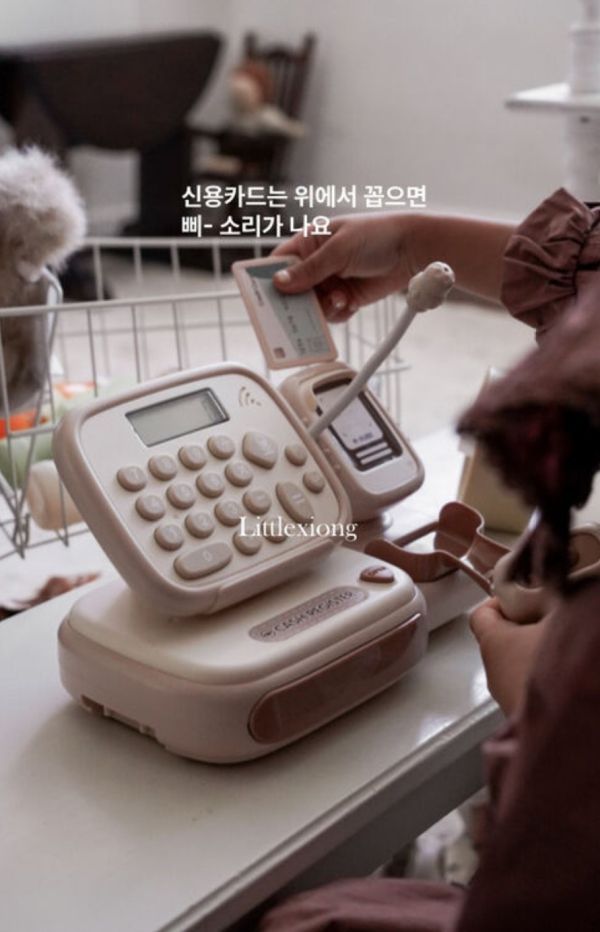 現貨 韓國小小收銀員 質感奶茶家家酒 兒童收銀台 韓國玩具,奶茶系,韓國家家酒玩具,奶茶收銀機