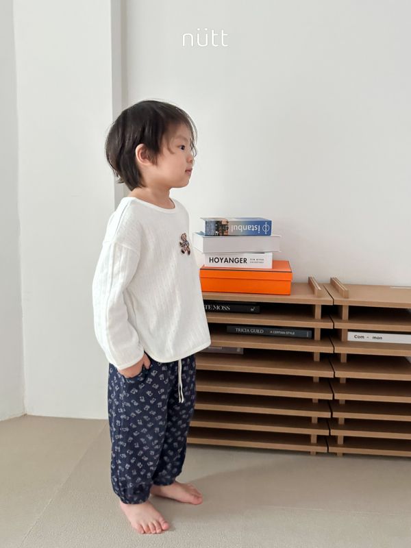 羅紋針織小熊長袖上衣 