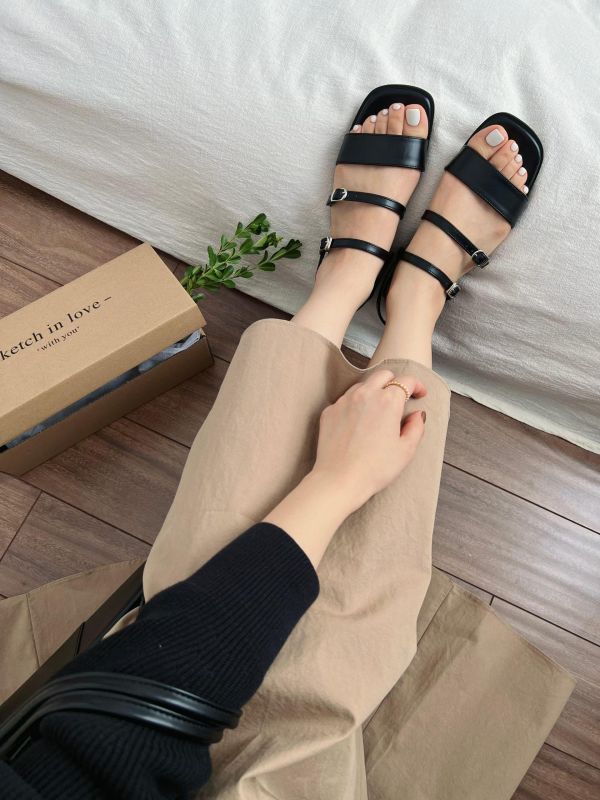夏季新款 一字帶涼鞋 韓國女鞋代購,東大門,sketch in love korea