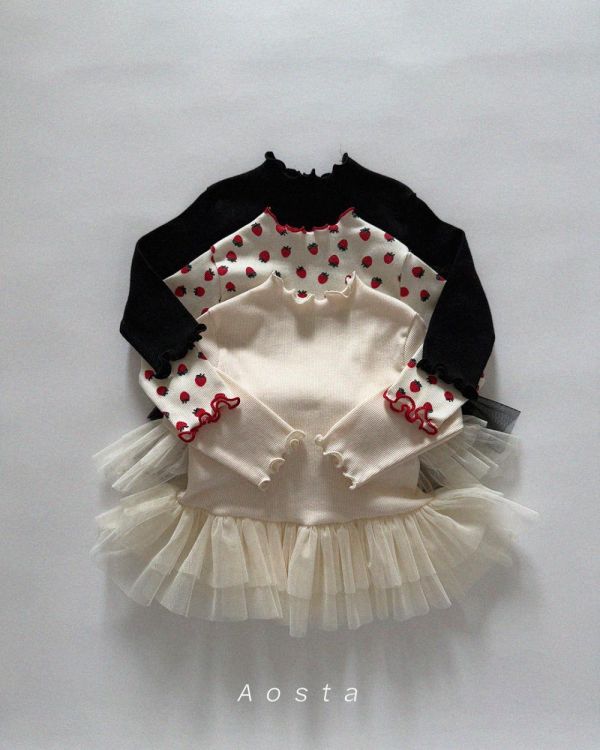 氣質木耳卷彈性長袖蓬蓬裙擺 