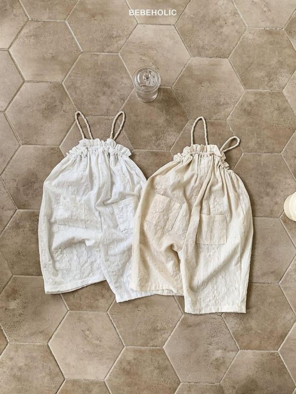 束口袋寶寶吊帶裝 Bebe holic Korea,韓國童裝,韓國Bebe holic,奶茶系寶寶,女寶穿搭