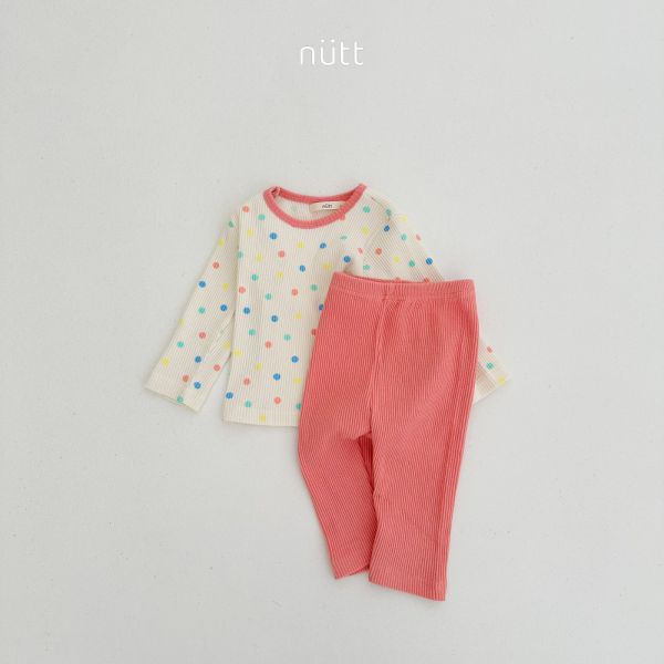 點點羅紋家居服 長袖上衣+長褲 