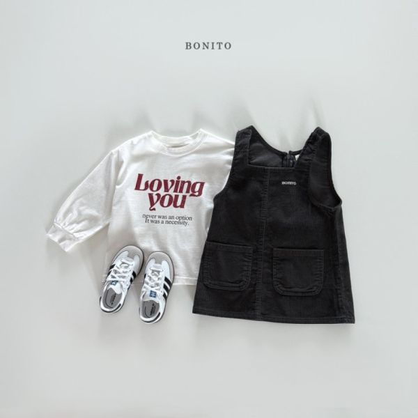 燈芯絨口袋背心裙 姊妹裝 