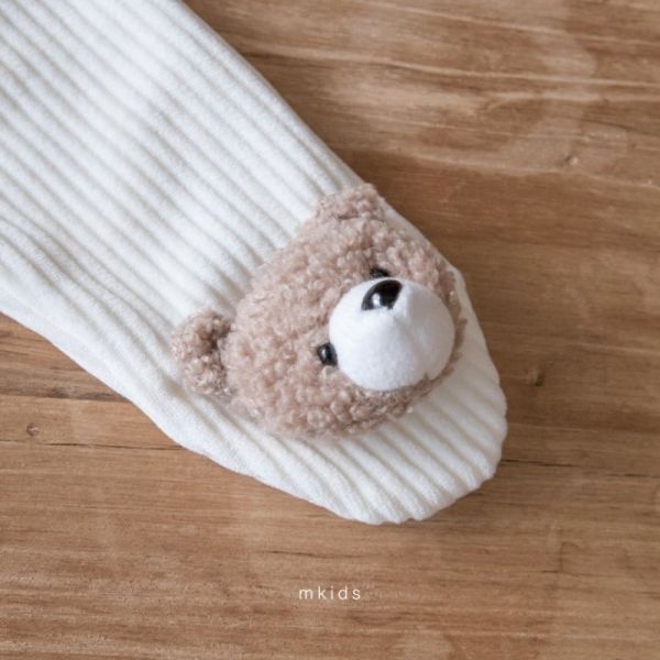 立體小熊愛心寶寶踩腳褲 