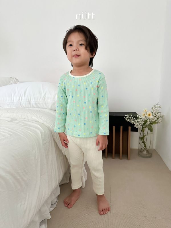 點點羅紋家居服 長袖上衣+長褲 