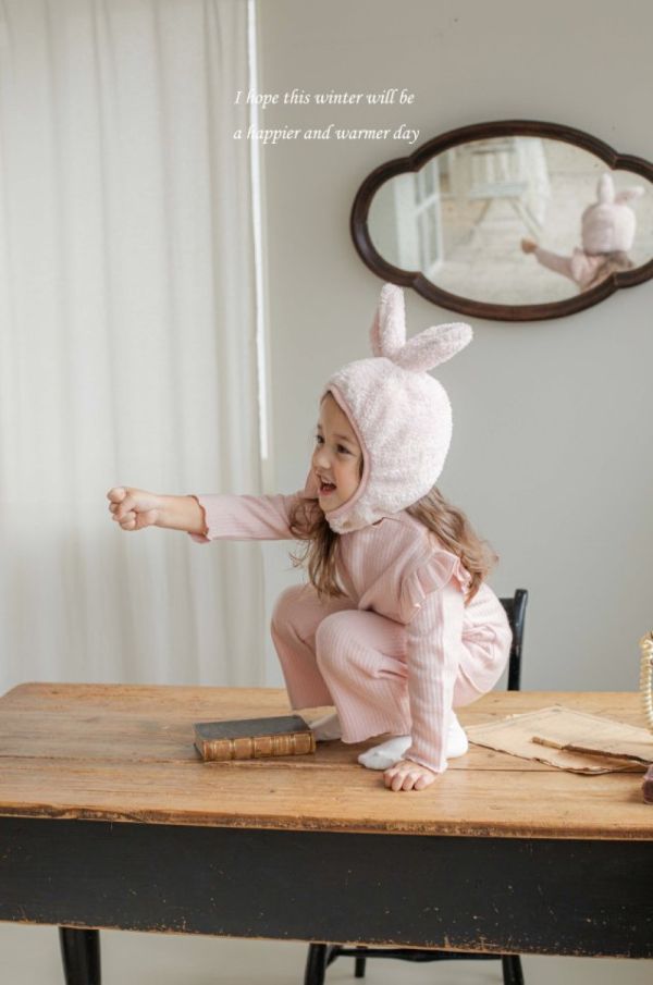 木耳邊羅紋棉居家套裝 