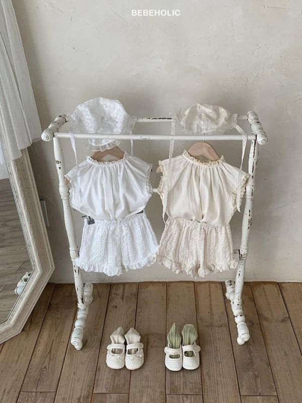 奶油蛋糕蕾絲質感短褲 Bebe holic Korea,韓國童裝,韓國Bebe holic,奶茶系寶寶,女寶穿搭