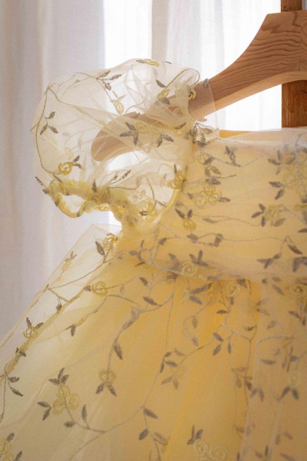 Bebe 童話公主玫瑰刺繡紗裙寶寶套裝 