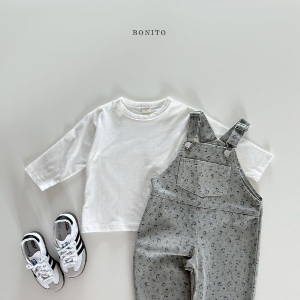 百搭牛仔碎花背帶褲 