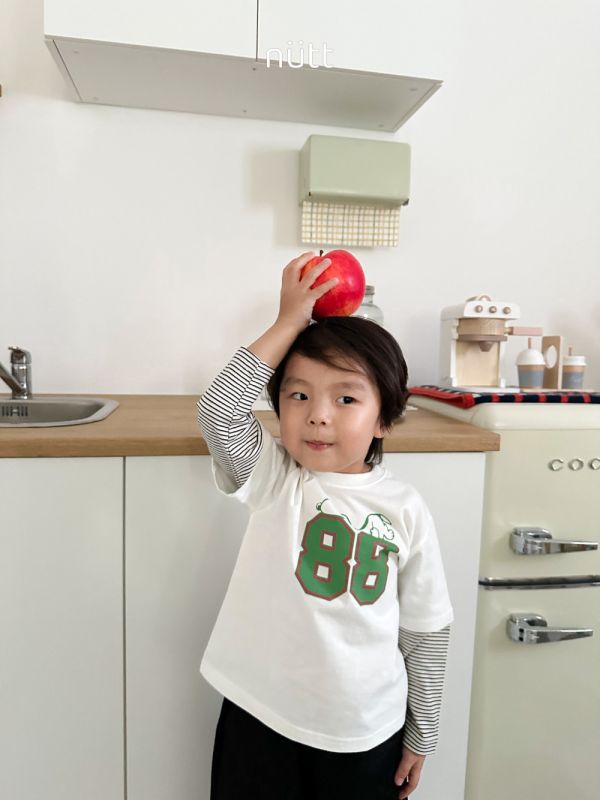 史努比條紋假兩件長袖上衣 