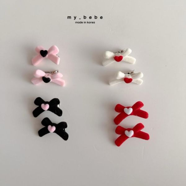 韓國手工髮飾 迷你髮帶愛心髮夾頭飾 （一組2入） 