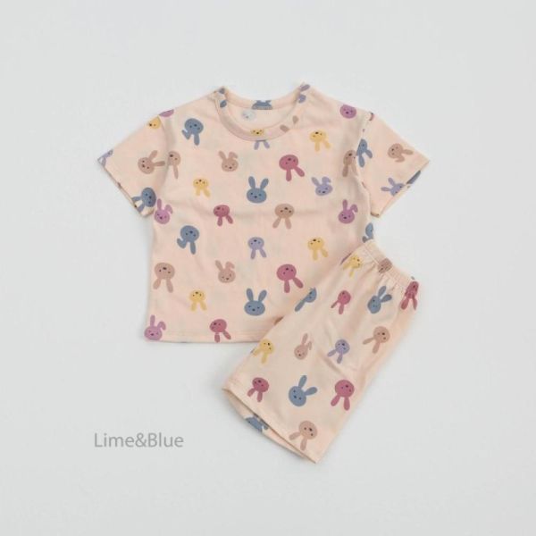 韓國LIME&BLUE小兔兔滿版居家服 親子系列 親子裝,居家服,睡衣,LIME&BLUE