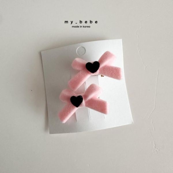 韓國手工髮飾 迷你髮帶愛心髮夾頭飾 （一組2入） 