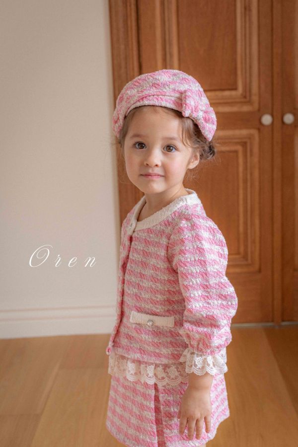 Bebe-格紋蝴蝶結貝雷帽 可成套搭配 