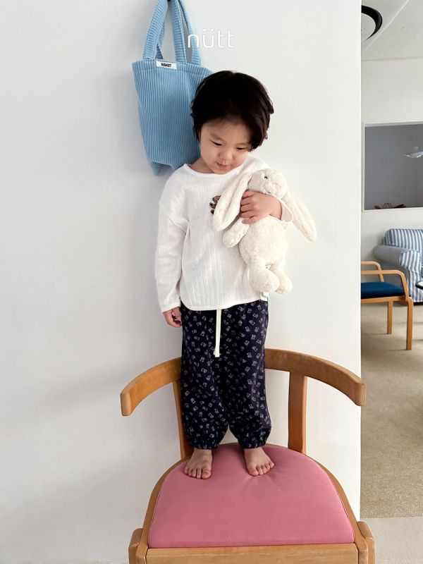 滿版熊熊印花束口棉褲 