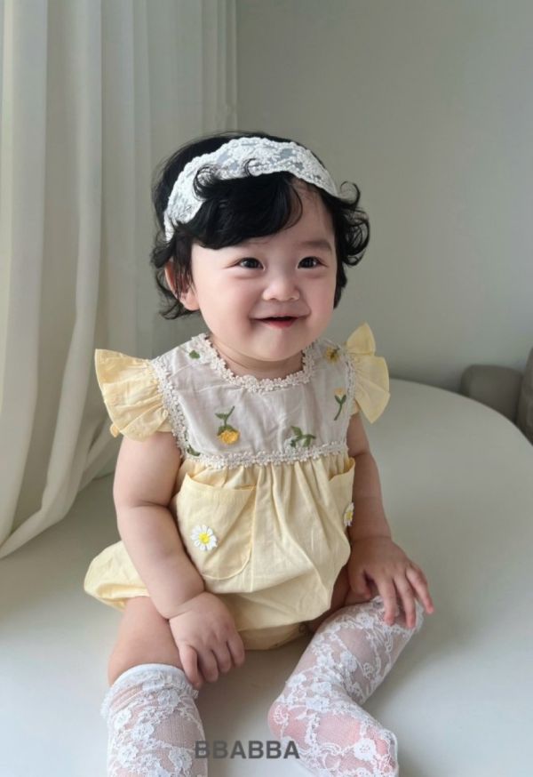 卡哇伊小花口袋包屁衣 姊妹裝 