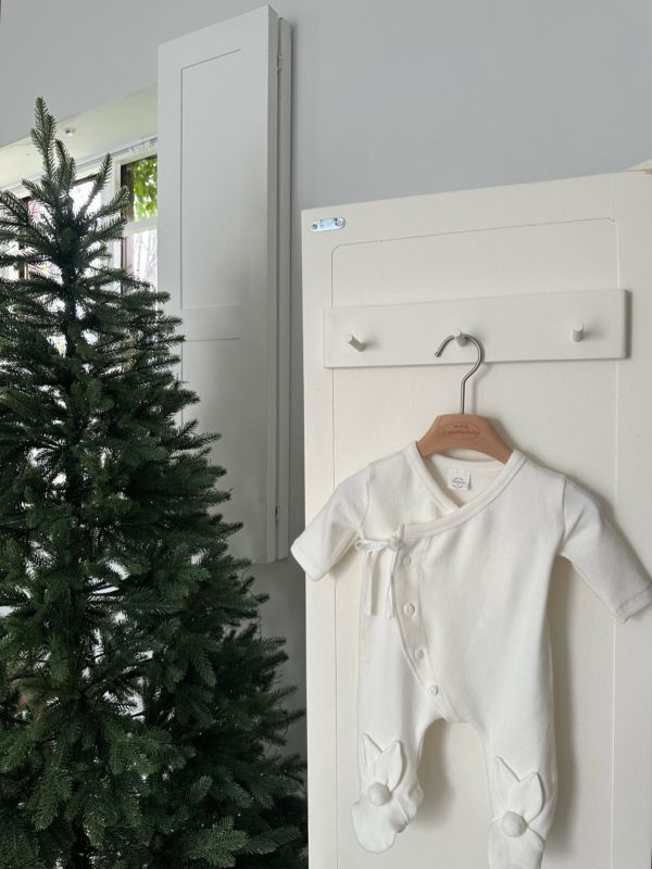 小兔兔毛球寶寶踩腳連身服(帽另售) Monbebe Korea,monbebe,laurababy,蘿拉衣櫥,仙女媽咪親子裝