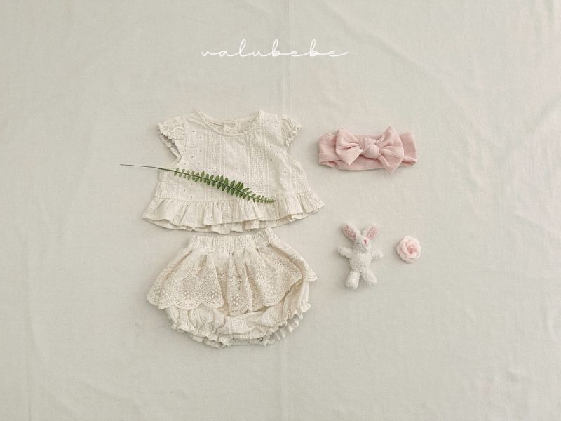 Bebe-蕾絲荷葉設計燈籠褲 