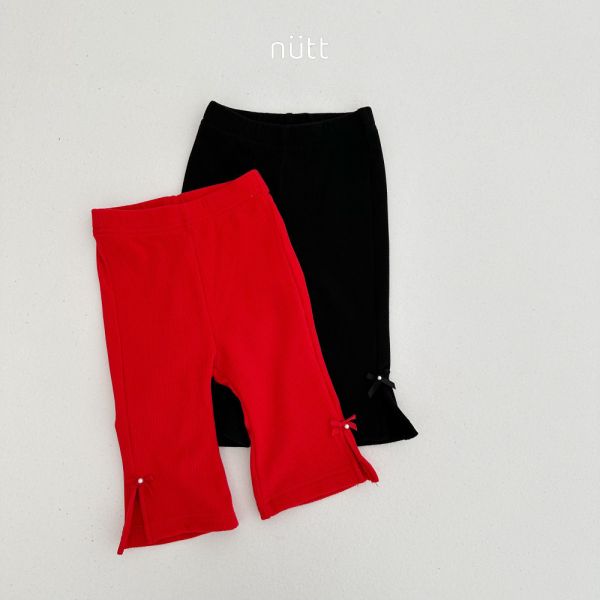 直紋蝴蝶結設計喇叭褲 