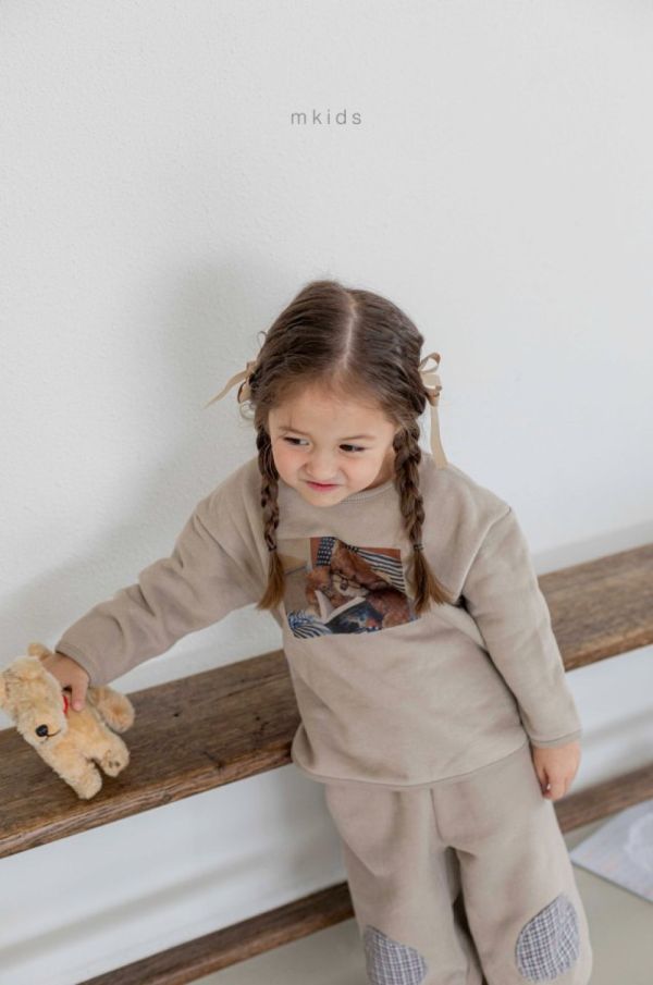 泰迪熊印花休閒長袖上衣 