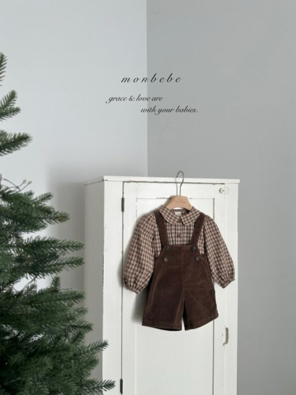 復古小工匠質感燈芯絨吊帶短褲 