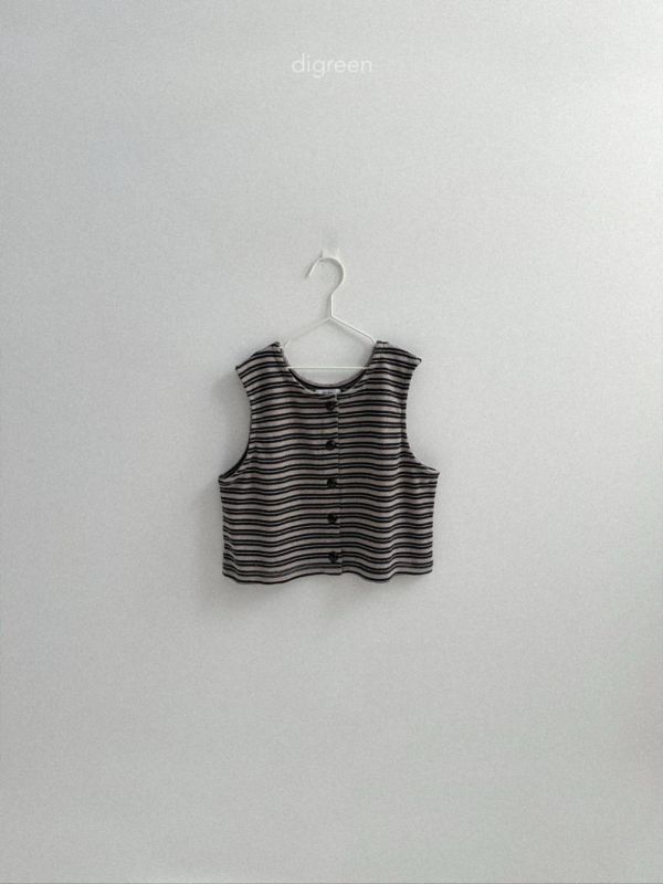 線條紐扣棉質韓系背心 