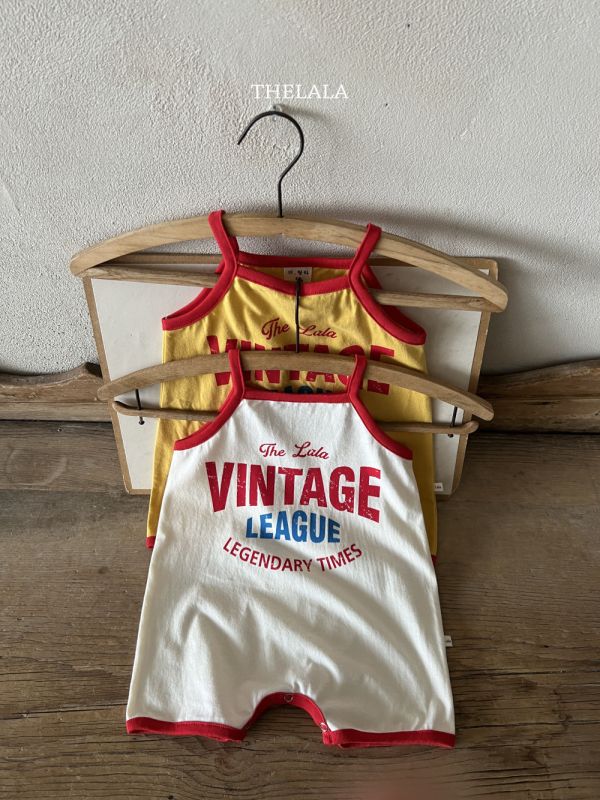 VINTAGE美式印花背心寶寶包屁衣 