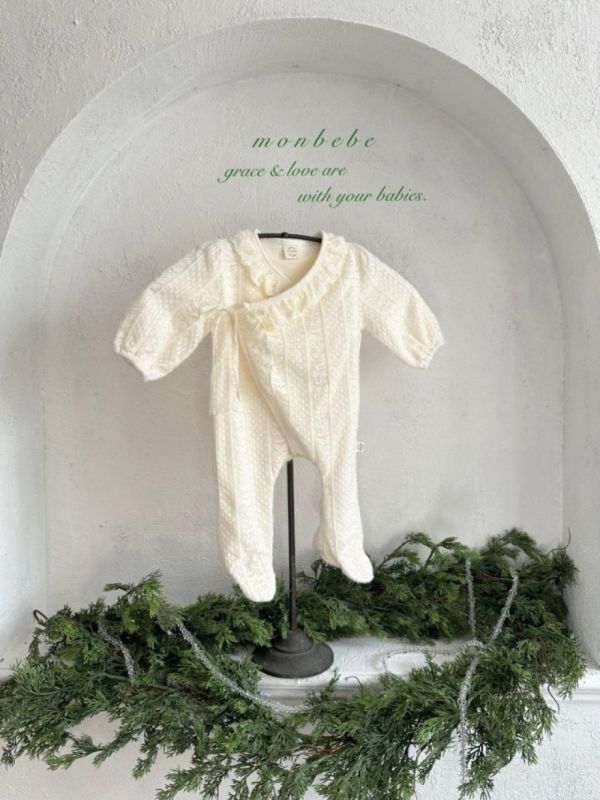 麻花針織紋理寶寶踩腳連身服(帽另售) 