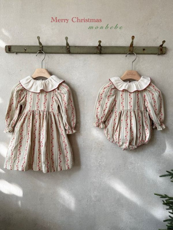 女寶款 南法田園風碎花紋理連身衣 姊妹裝 