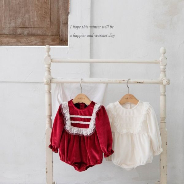 溫柔絲絨法式包屁衣 