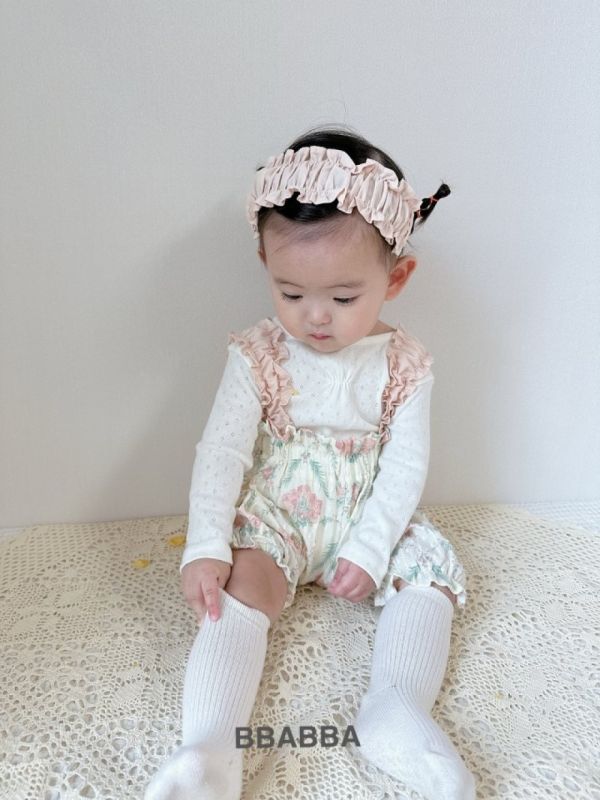 法式小花蕾絲吊帶＋髮帶 姊妹裝 
