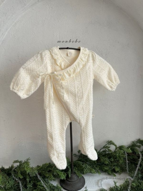 麻花針織紋理寶寶踩腳連身服(帽另售) 